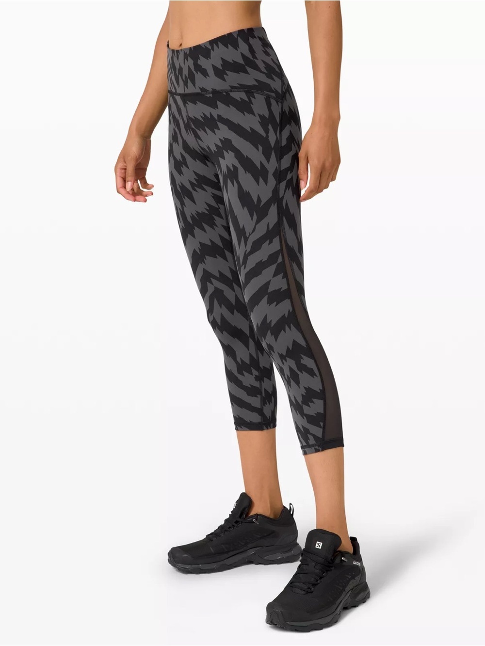 Lululemon Train Times High-Rise Crop 21" Voltage Graphite Grey Black